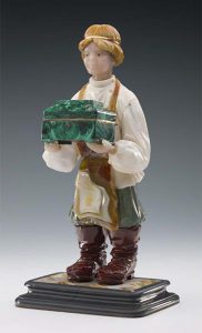 Miniature sculpture of Danila holding malachite box